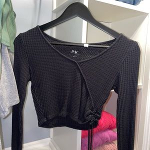 pacsun scrunch tie shirt